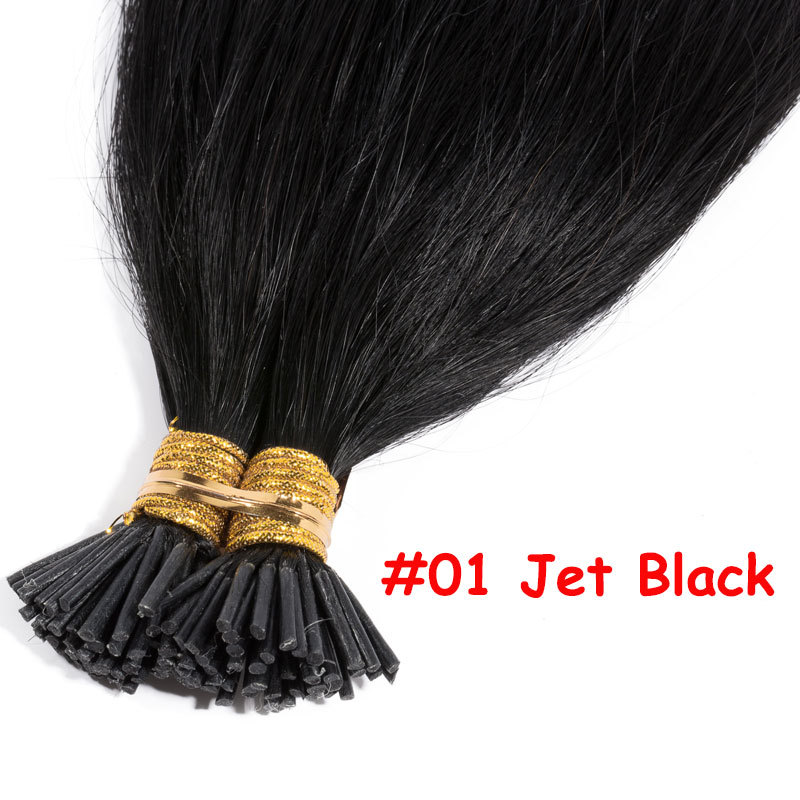200Strands Stick I Tip Human Remy Hair Extensions Micro Ring Beads Pre Bonded US