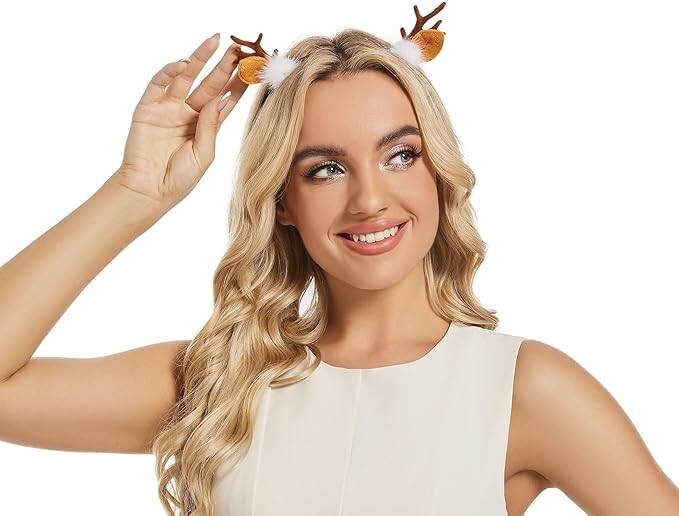 Deer Antler Headband Reindeer Fawn Horn Hair Accessories for Christmas