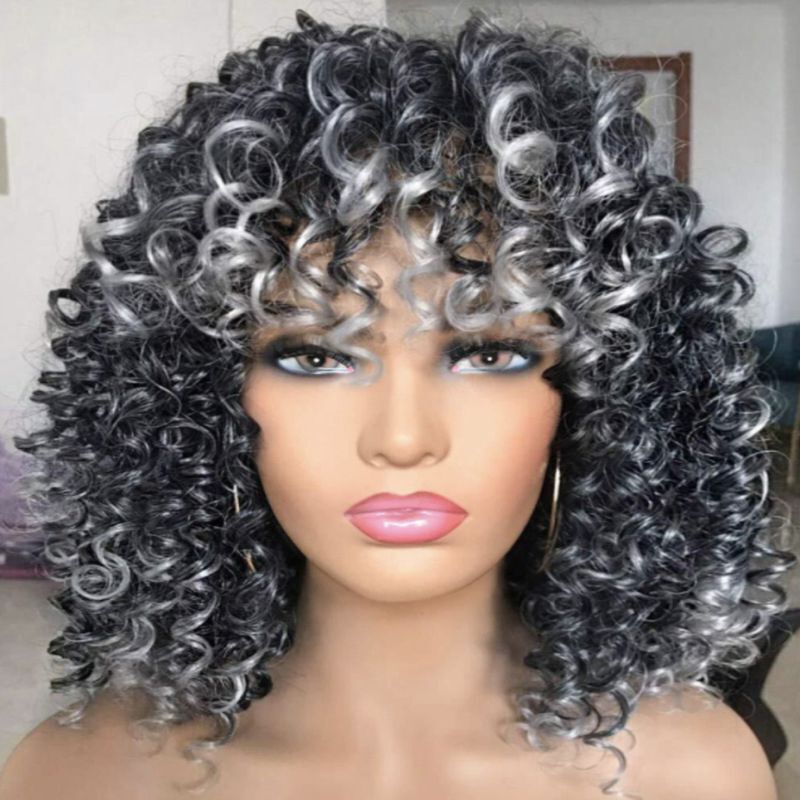 Curly Hair Wigs Cosplay SA Brazilian Fancy Short Full Wig Women Afro Curly Kinky