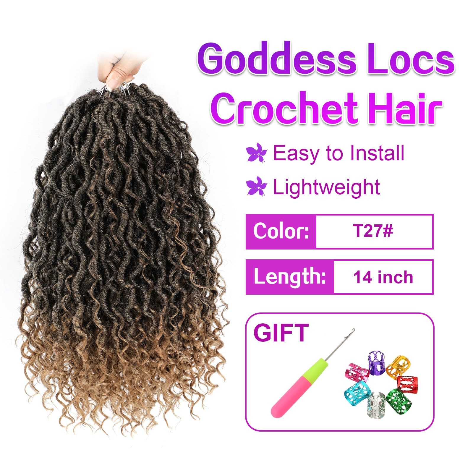 Ameli Goddess Locs Crochet Hair 8Packs Faux Locs Crochet Hair For Black Women