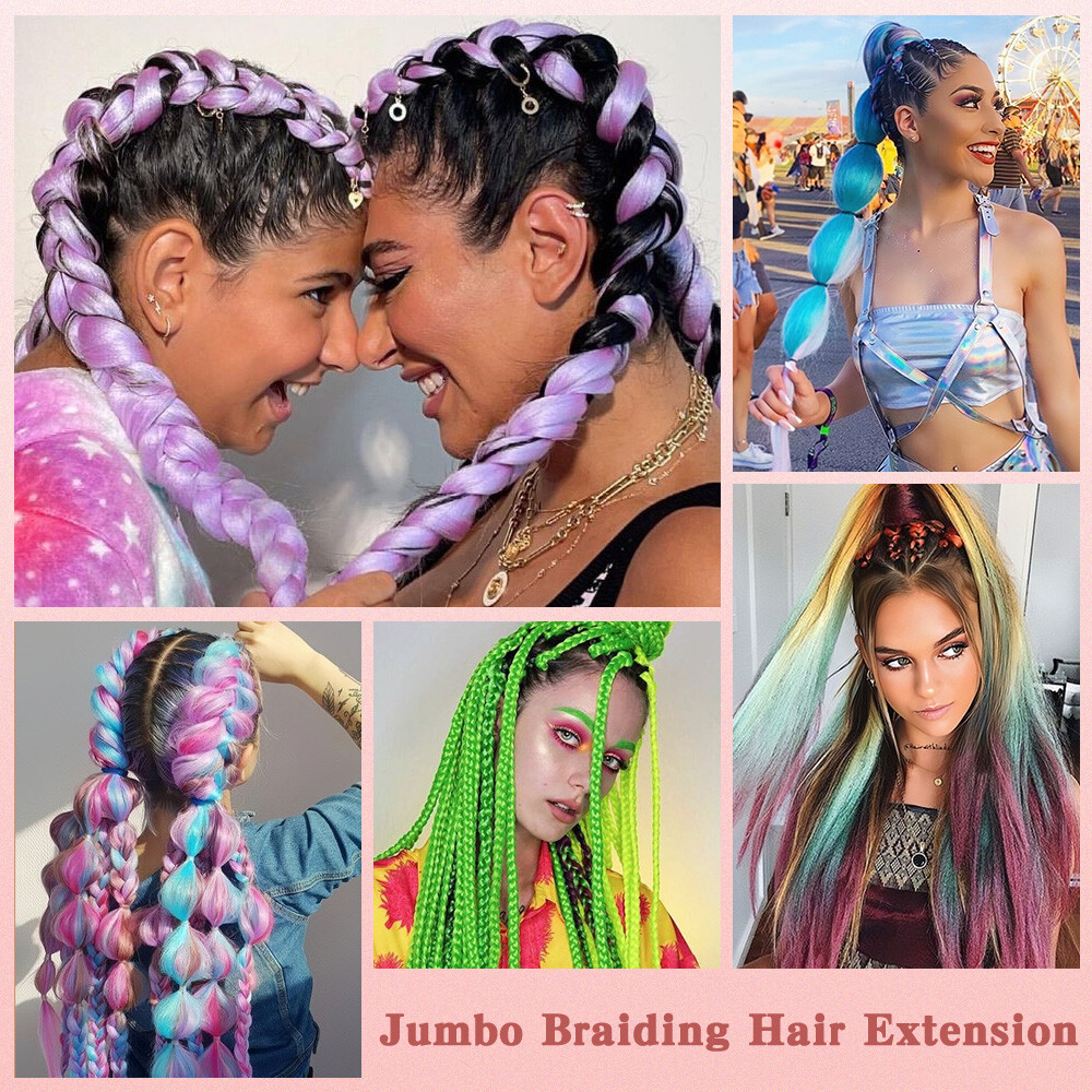 Festival Tinsel/Jumbo Braiding Hair Extensions for Women Girls Kids DIY Braid US