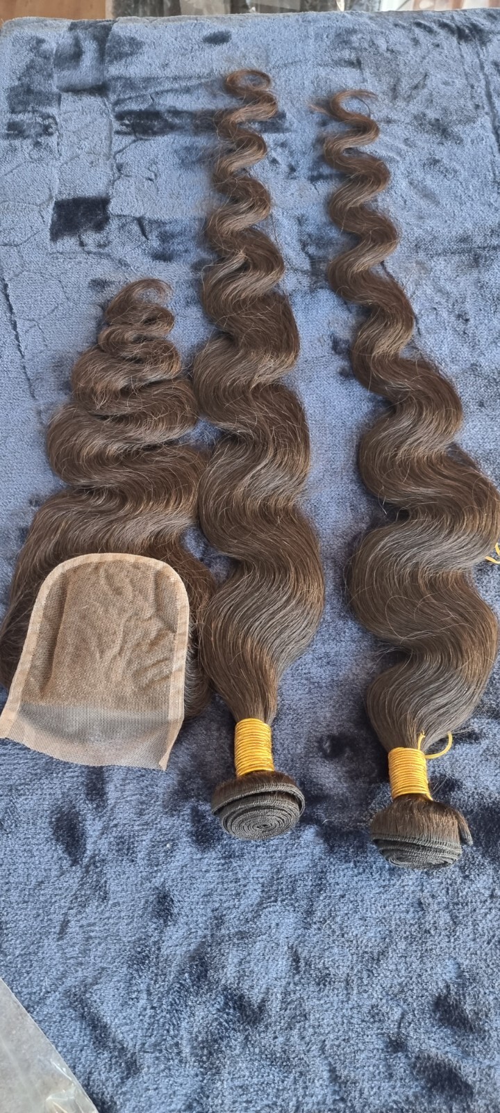 12A RAW BRAZILIAN VIRGIN HUMAN HAIR 40+40INCH 22INCH CLOSURE BODY WAVES 250g 1b#