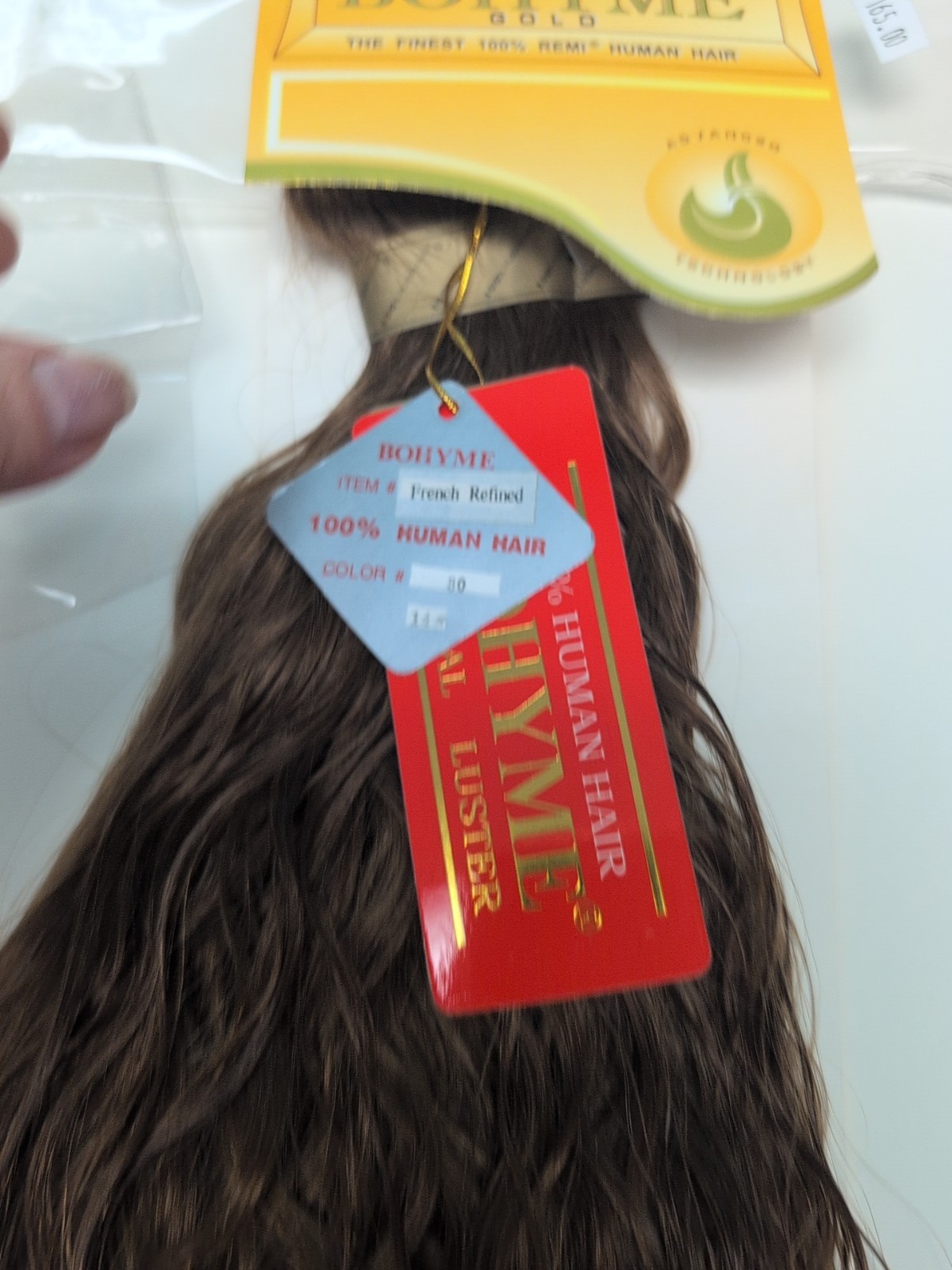 Bohyme Gold Remi Human HairFrench Refined Curl Color 30 Length 14″ Weft