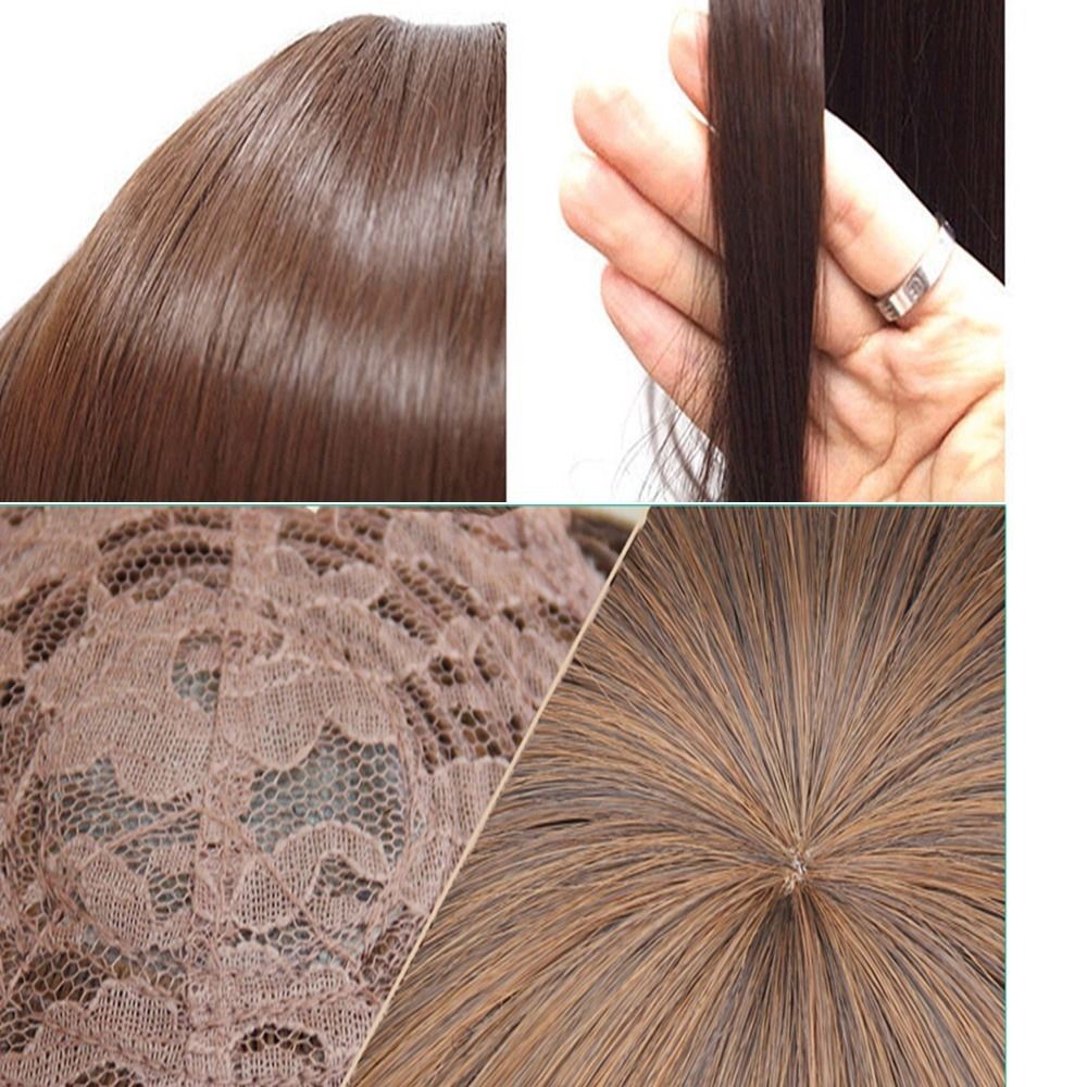 Modern Ladies Long Curly Straight Layer Full Wig Fashion Blonde Brown Hair Wigs