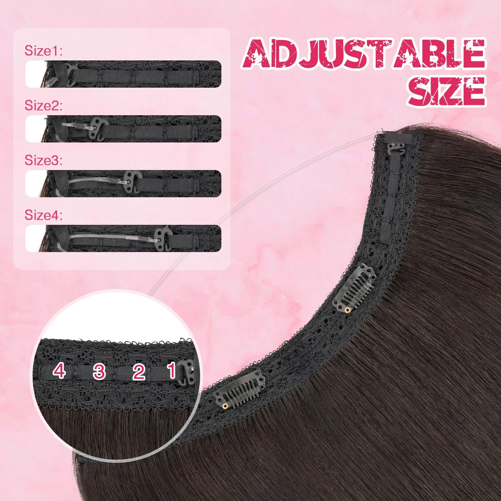 Halo Hair Extensions Real Human Hair My-Lady Adjustable Halo Extensions Real