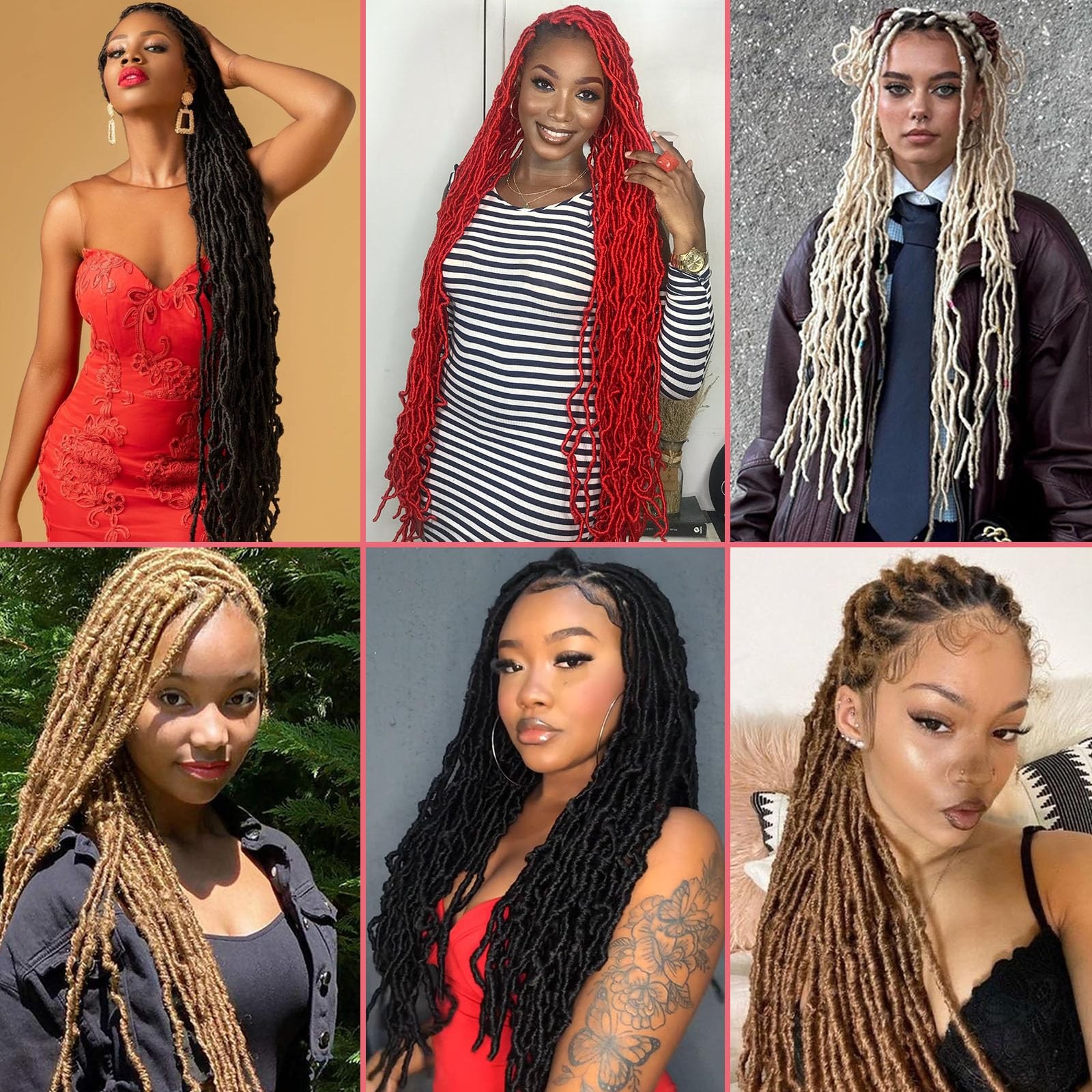 Leeven 7 Packs Blonde Soft Locs 30 Inch Distressed Faux Locs Crochet Braids