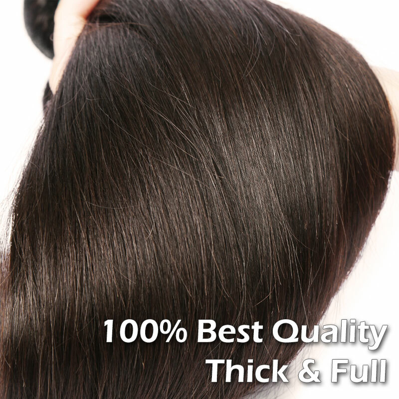 Extra Thick Double Weft Clip In Weave Remy Human Hair Extensions Full Head Brown
