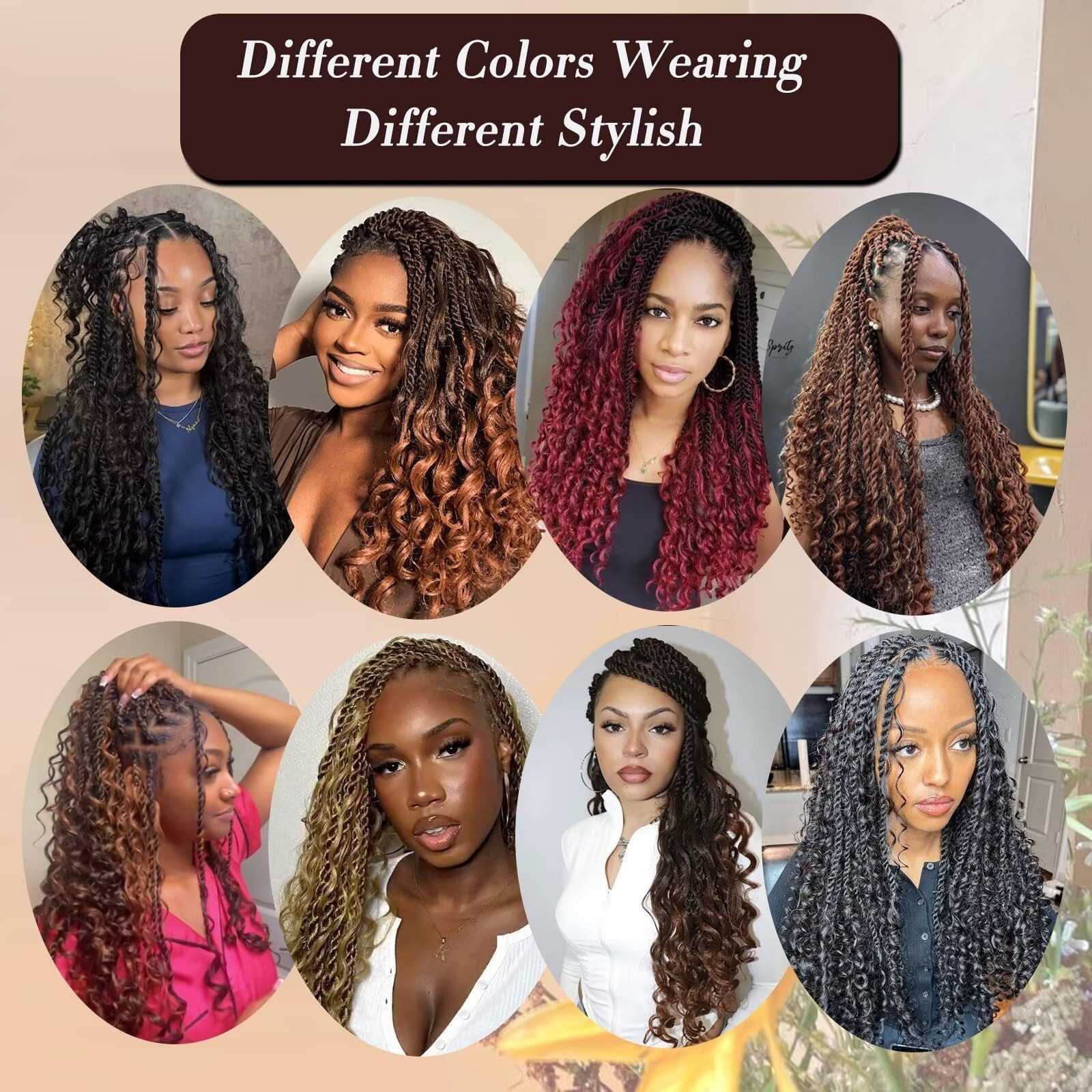 Boho Island Twist Crochet Hair 8 Packs 18 Inch Pre-Looped Goddess S… Fast Ship