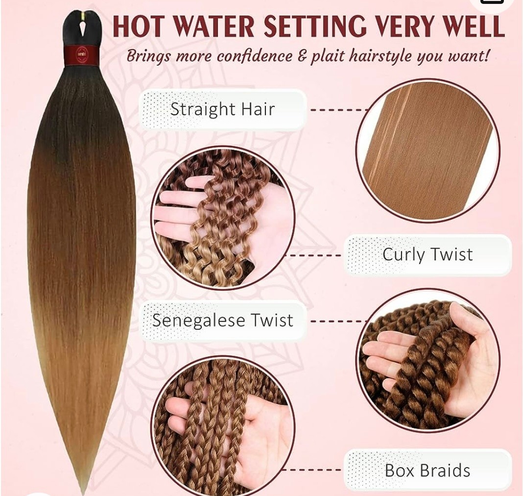 6X Pre-stretched Professional Braiding Hair 100% Kanekalon Ultra Yaki Ombre Mega