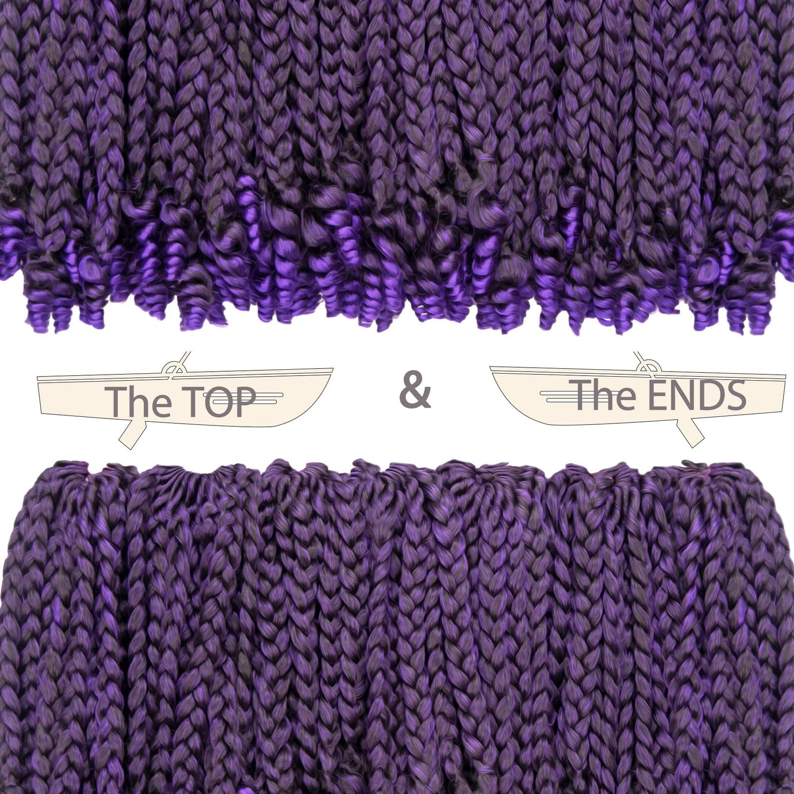 Hahoness 7 Packs 10 Inches Goddess Braid Crochet Hair Curly Ends Ombre Purple