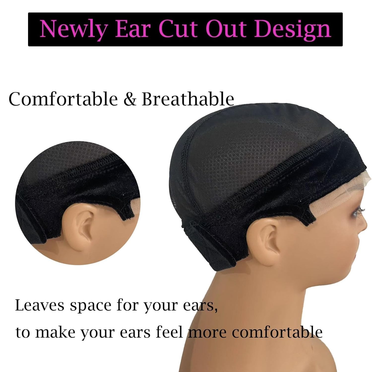 Lace Wig Grip Cap 4X5 Transparent Reusable Adjustable Non-Slip Cap for Women
