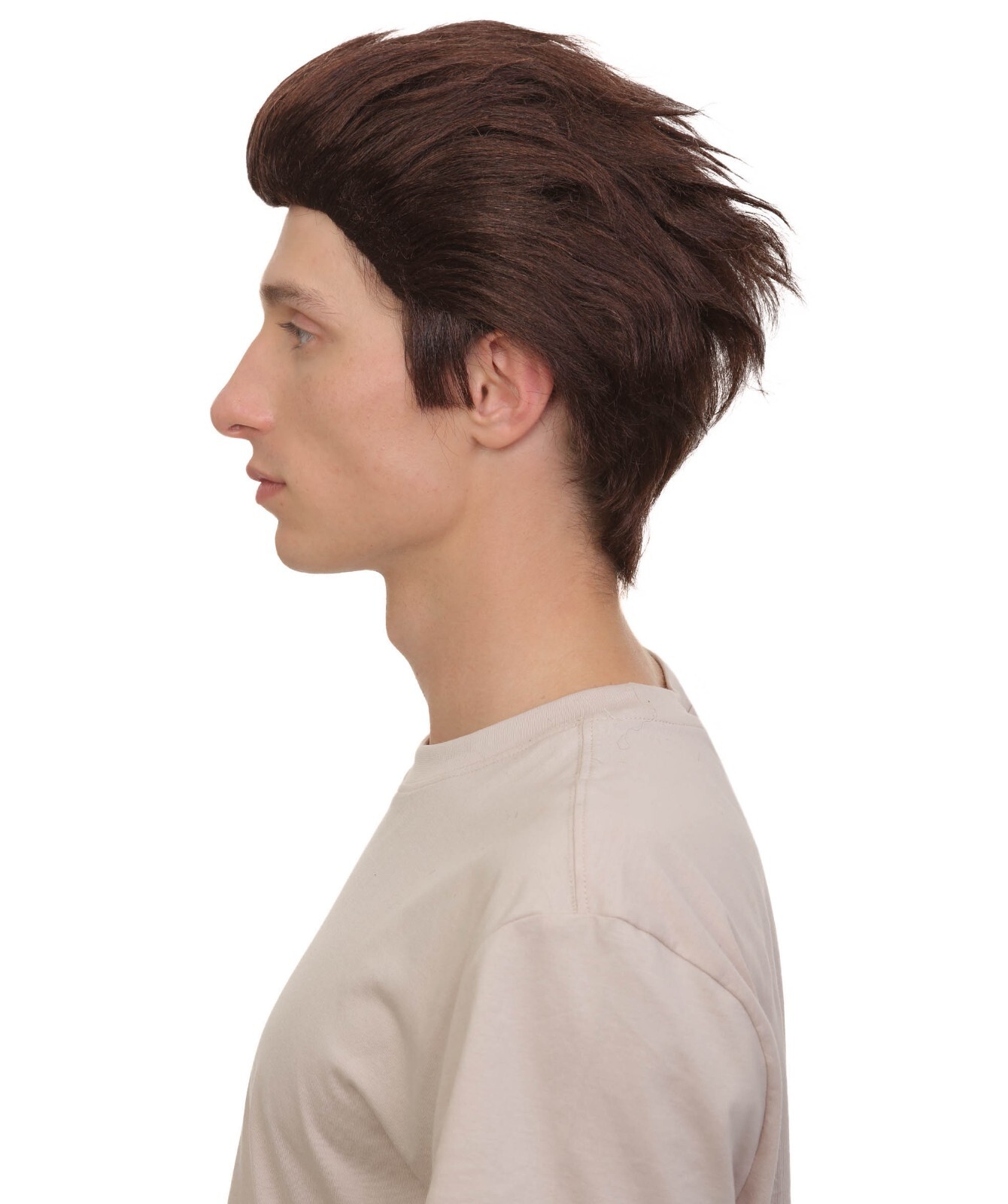 Adult Men’s Animated Cartoon Sea Monster Movie Dark Brown Slicked Wig HM-1536