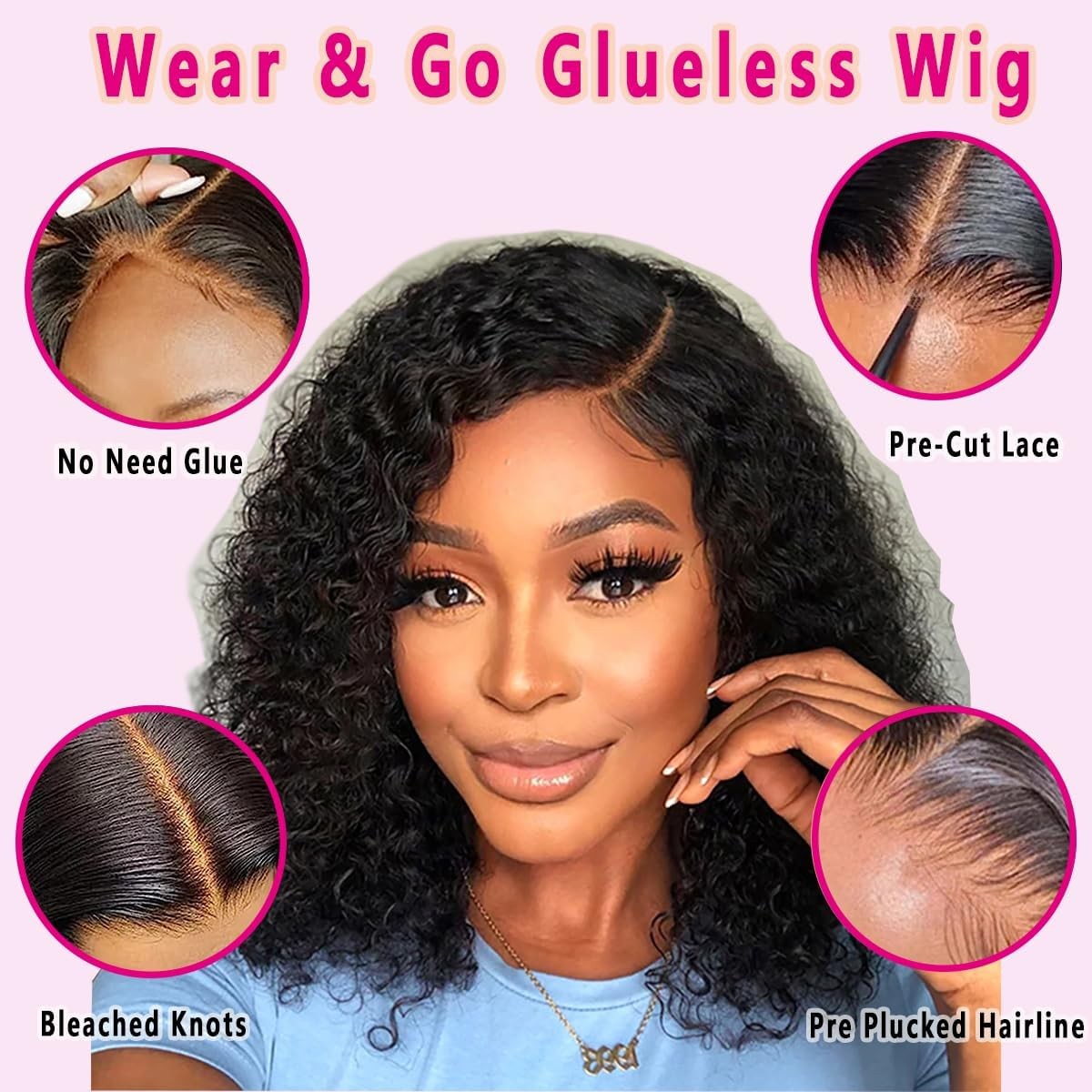Glueless Wigs Human Hair Pre Plucked Pre Cut 4/27 Highlight Ombre Honey Blond…