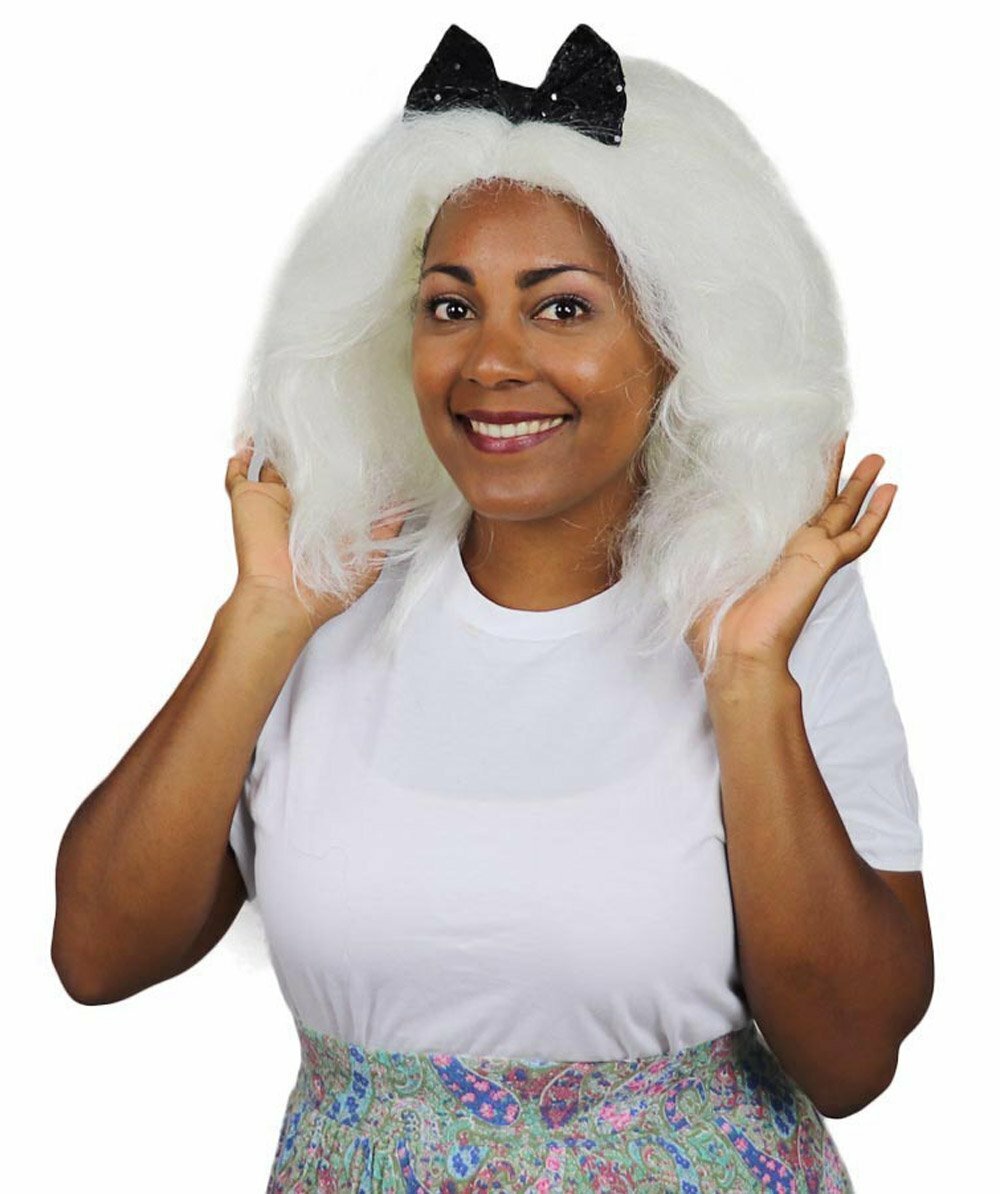 Womens Clown Wig with Bow, Jumbo Super Size Wig, Premium Breathable Capless Cap