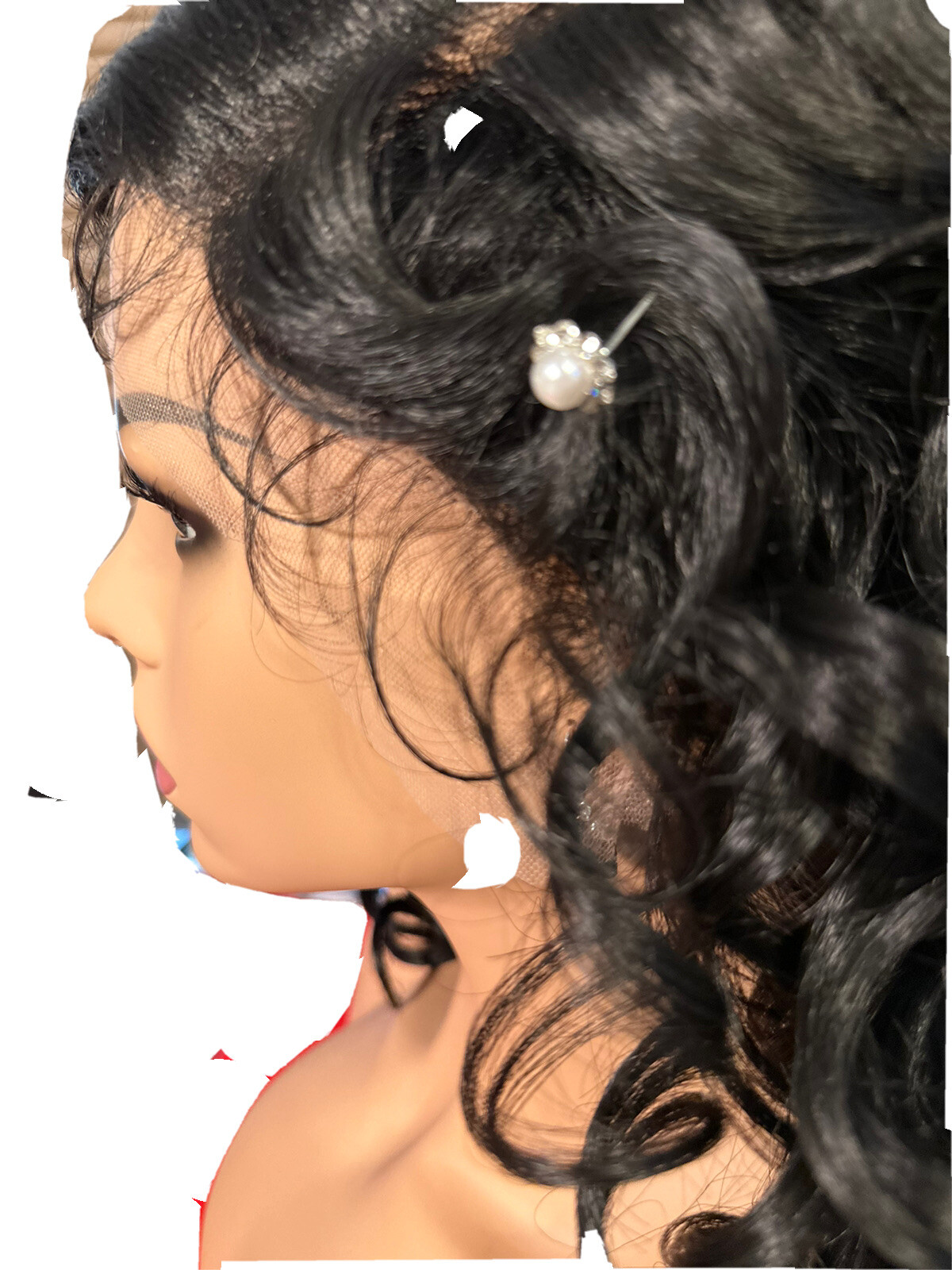 WOW! 18”CURLY DARK BROWN LACE￼ FRONT W/5”PART, HF WIG!💕