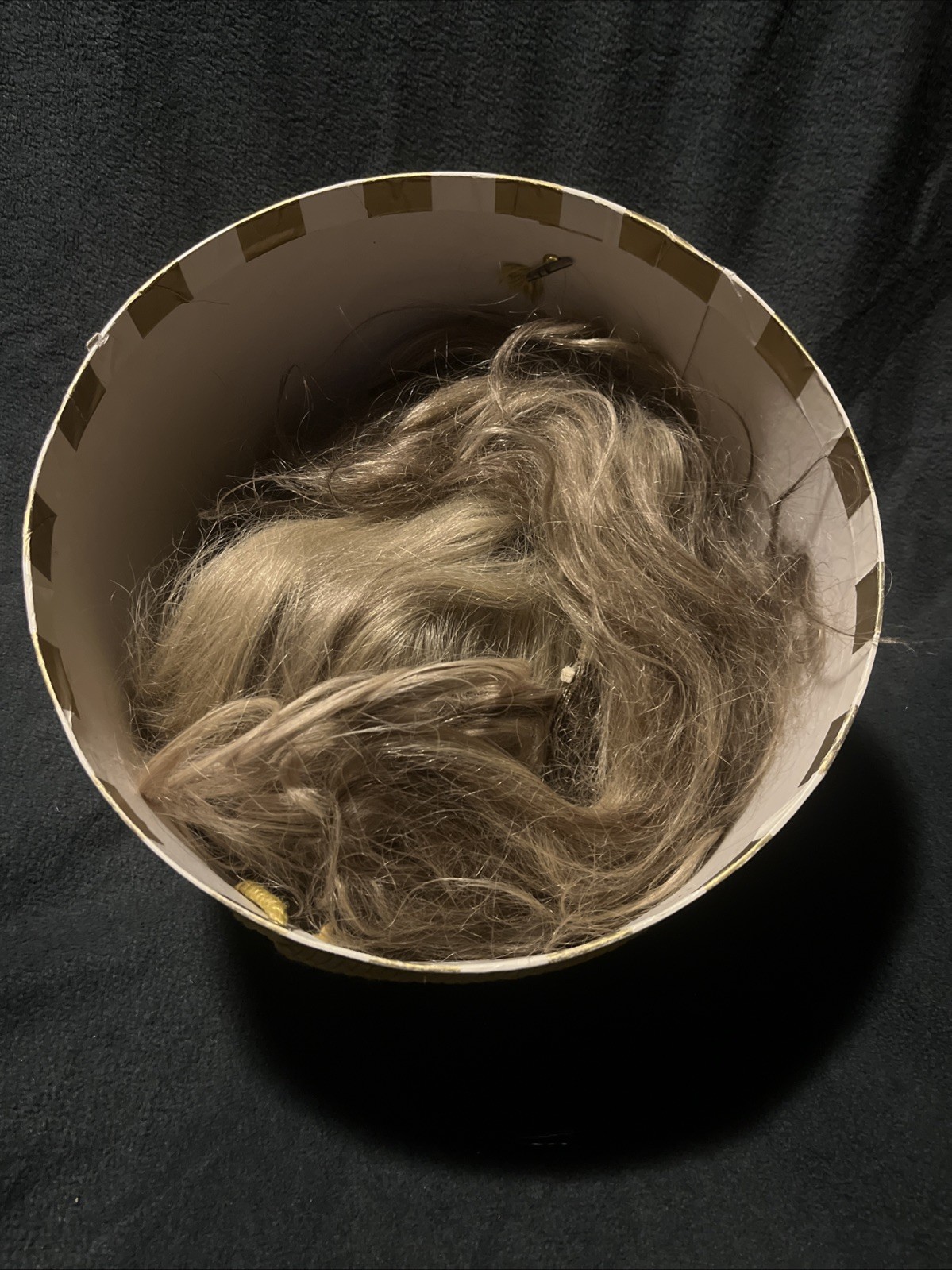 Lot Of VINTAGE 100% Human HAIR Wigs And Wiglets, Hairpieces in Striped Box