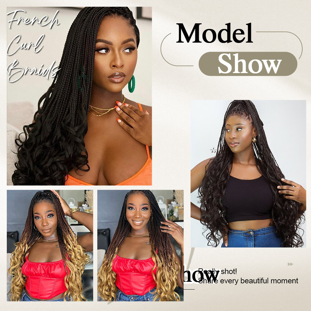 OMBRE Thick French Curl Loose Wave Braids Hair Pre-Stretched Crochet Extensions