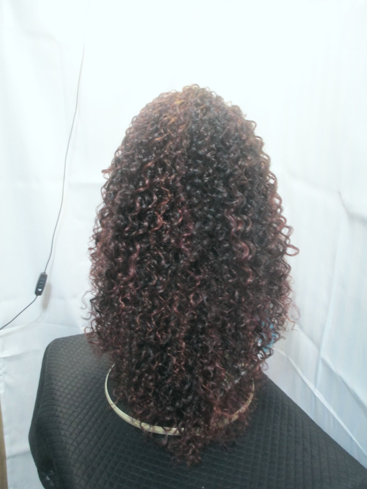 Outre converti-cap wig, long afro style black w/dark burg highlights NEW