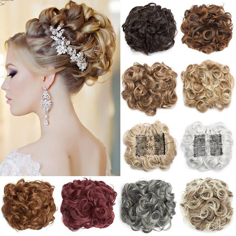 Messy Rose Bun Hair Piece Scrunchie Ponytail Combs Hair Extensions Updo Chignon