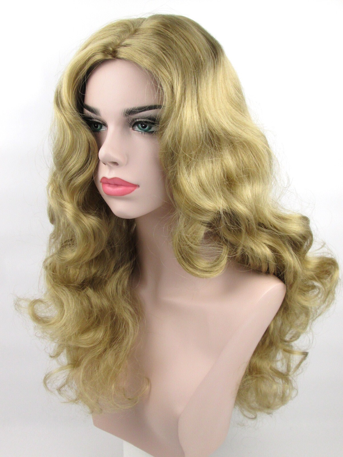 WOMENS LONG LOOSE SOFT CURLS CURLY WAVY LAYERED WIG NO BANGS CASSIE SKIN TOP