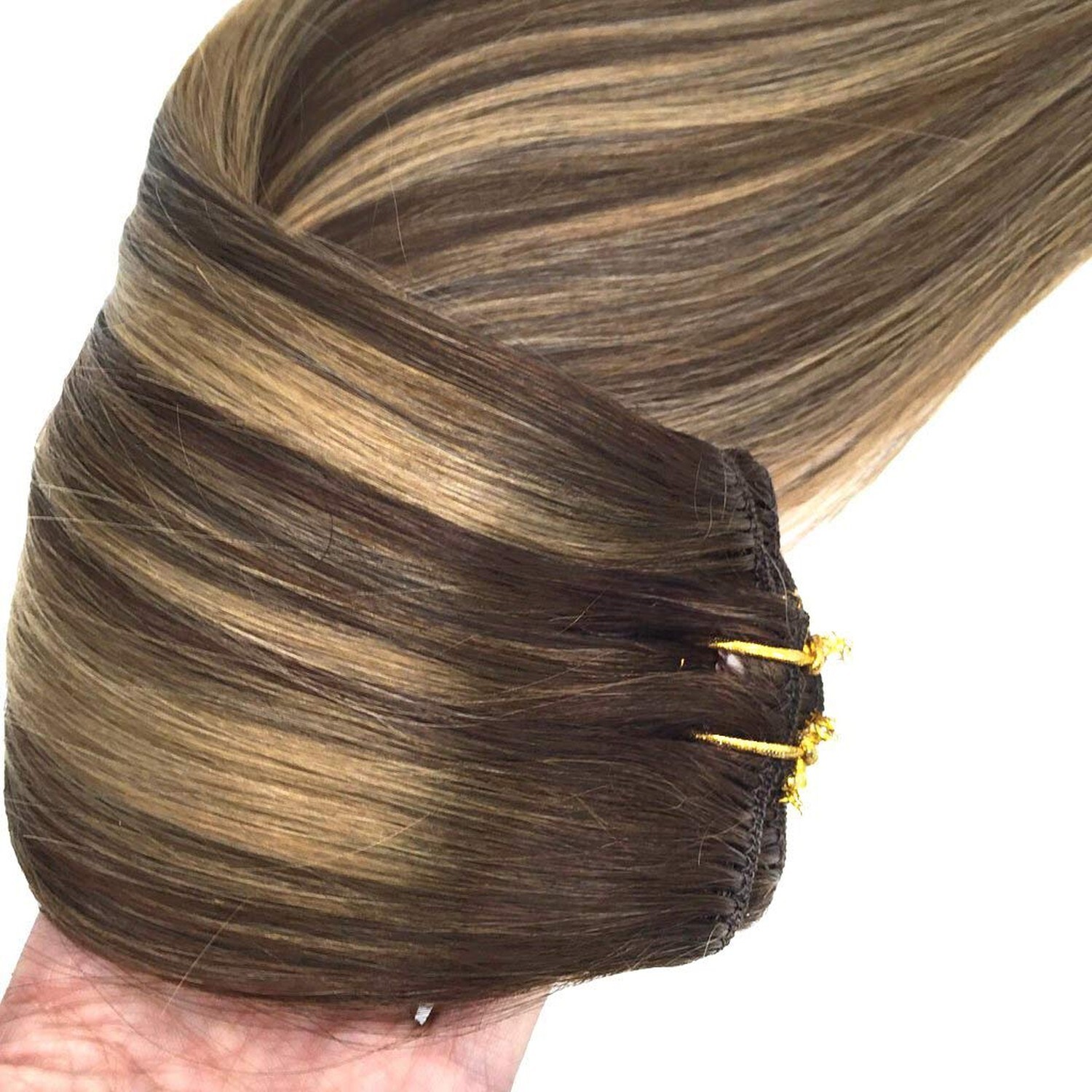 GOO GOO Clip-in Hair Extensions for Women, Soft & Natural, Handmade Real Huma…