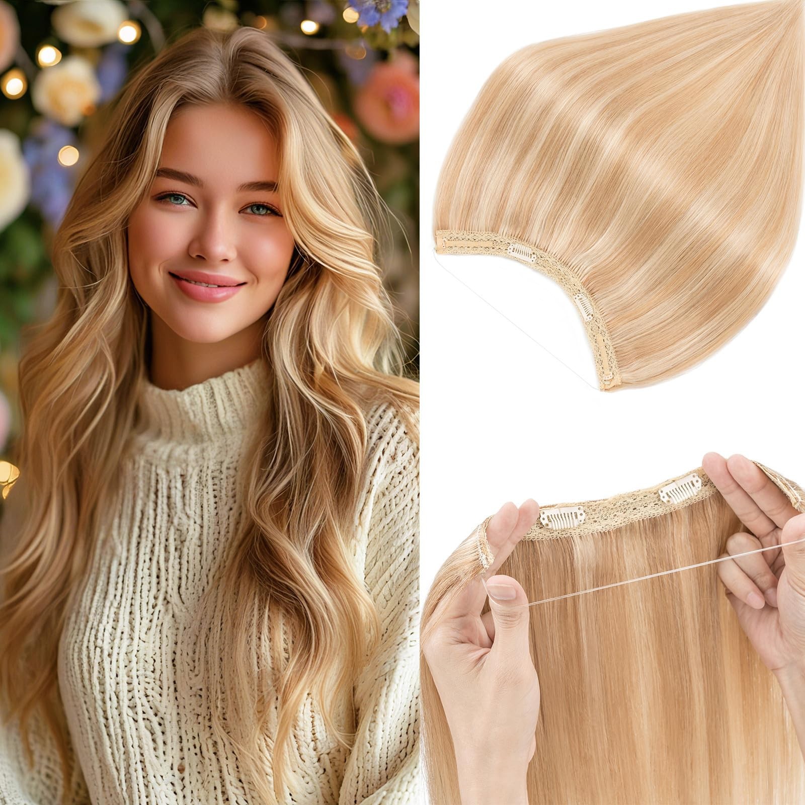 Rich Choices 100 Real Human Halo Hair Extensions For Women Remy Halo Extension