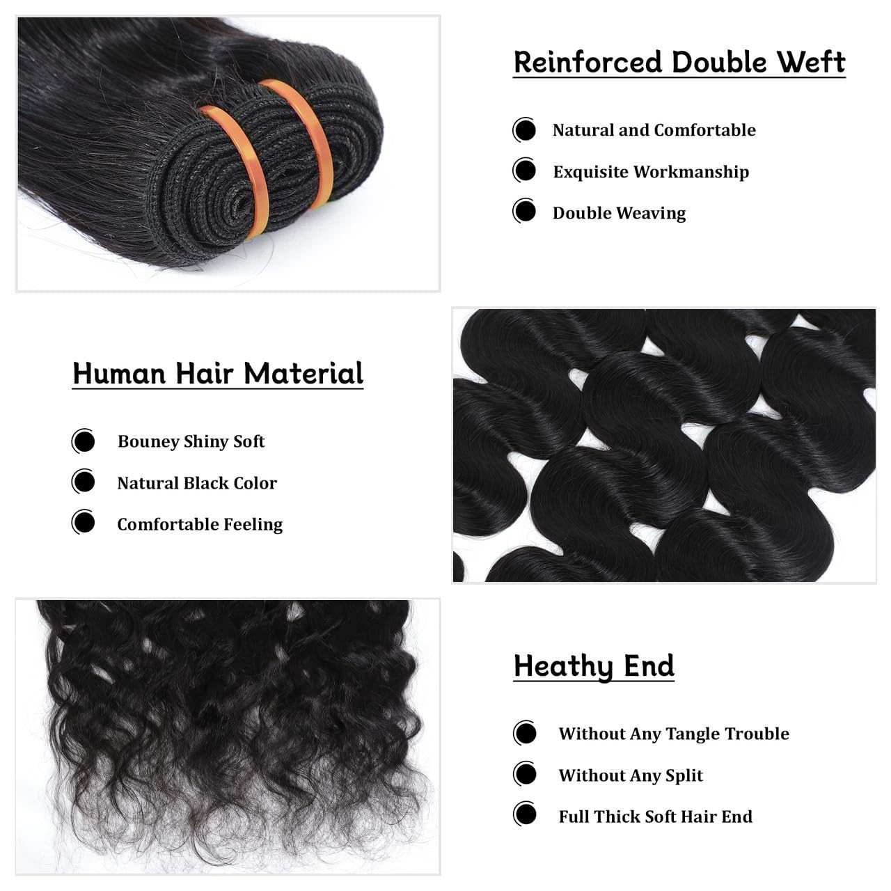 PIAPIA 16A Raw Body Wave Human Hair Bundles 100% Unprocessed Brazilian Virgin Ha