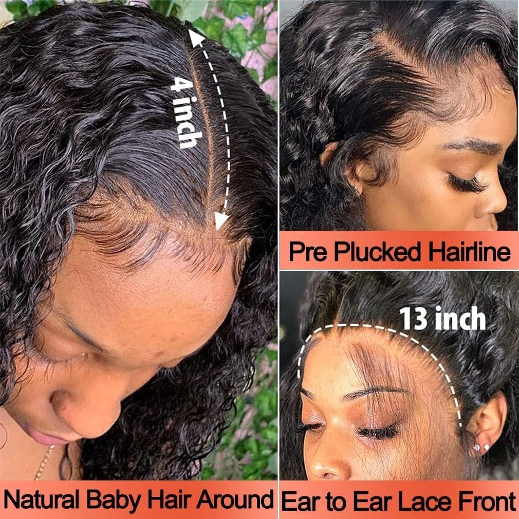 Short Bob Wigs Curly Bob Wig Human Hair 13×4 HD Lace Front Wigs for Women