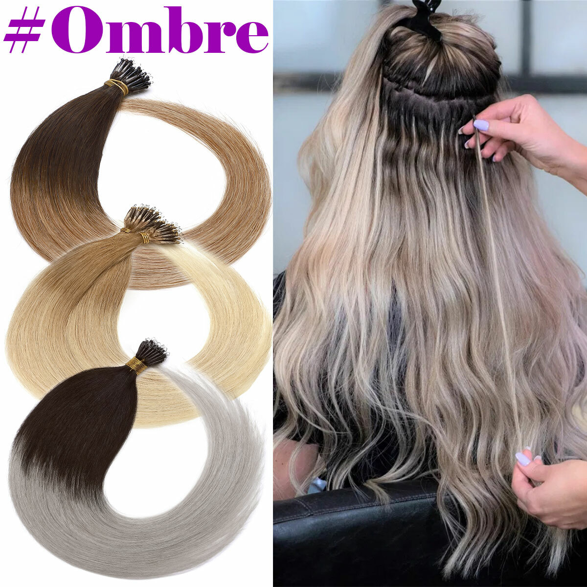 CLEARANCE 200PCS THICK Nano Ring Micro Loop Bead 100% Remy Human Hair Extensions