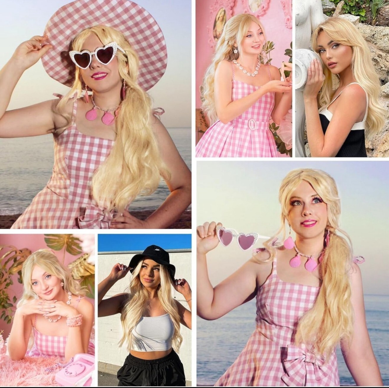 Blonde Wig with Bangs, Heat Resistant Synthetic Wigs 23 Inches