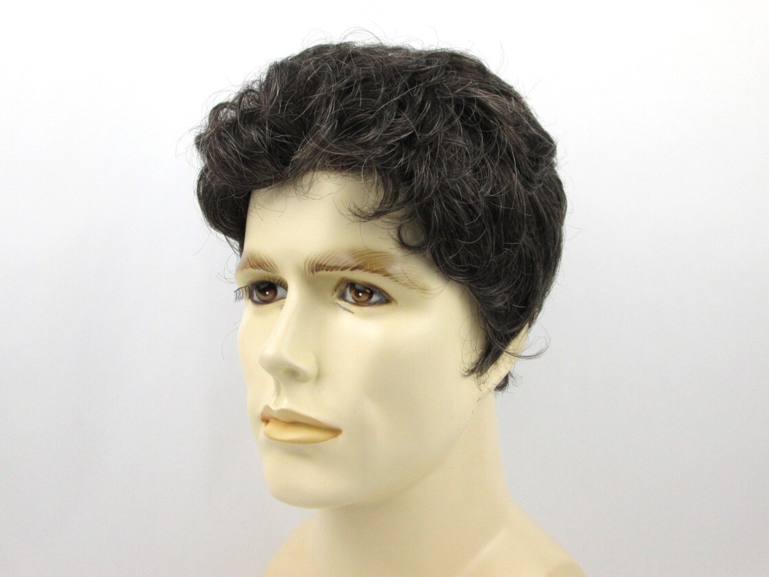 MENS MALE SHORT SLIGHTLY WAVY HAIR MONOFILAMENT FRONT HAND-TIED EDGES ALEX WIG
