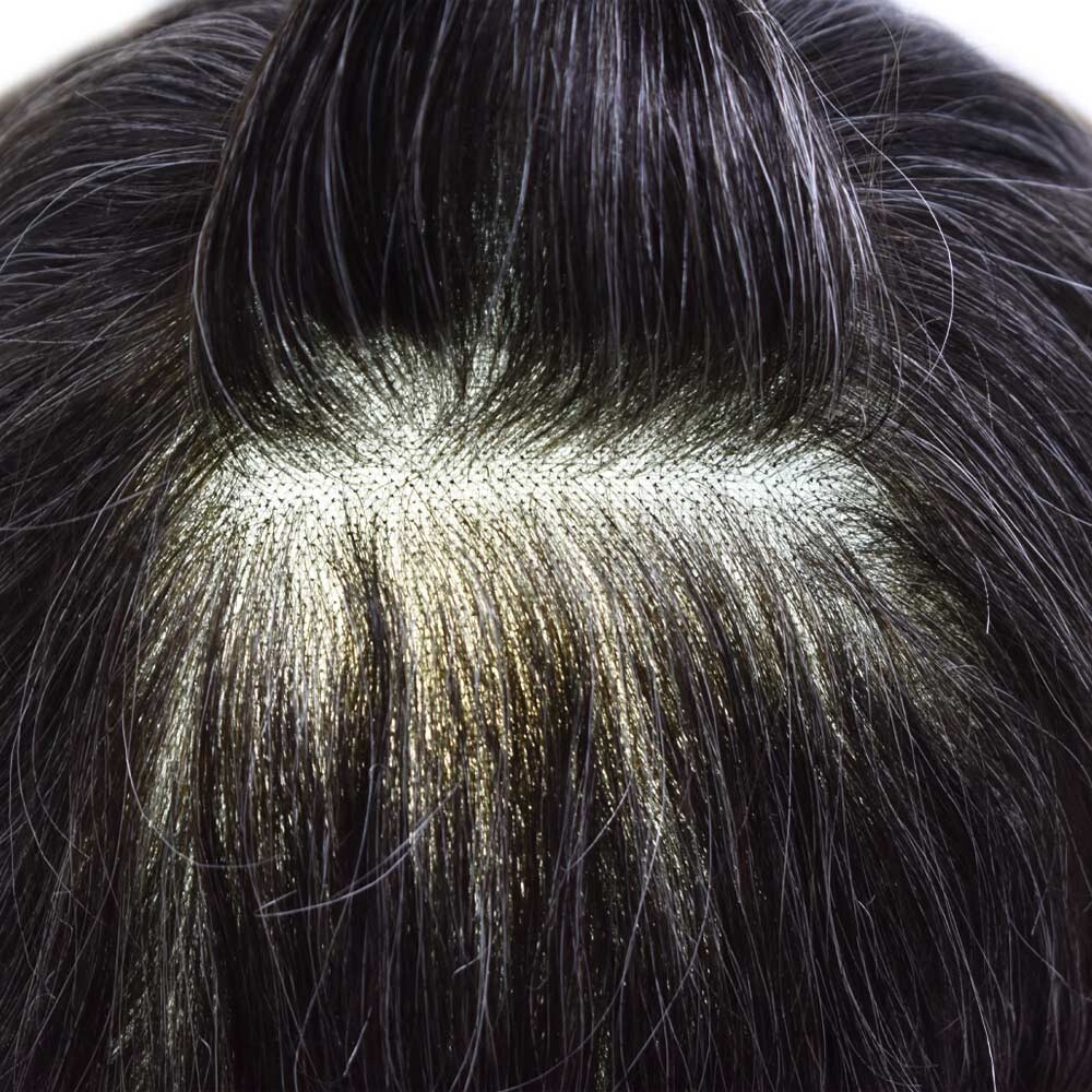 Mens Toupee Hairpiece French Lace Front Hair System Replacement Wig Unit for Men