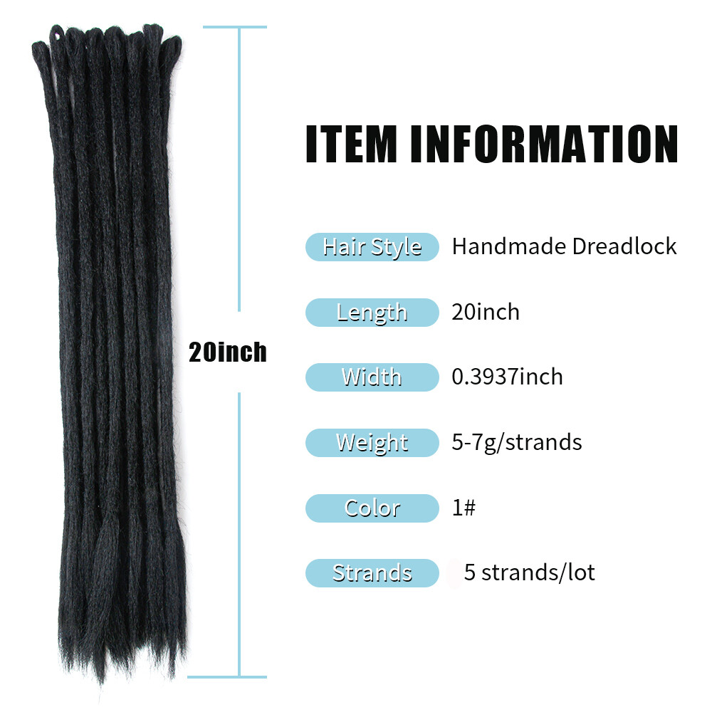US Handmade Dreadlocks Extension Synthetic Pre-looped Dreads Hip Hop Dreads Locs