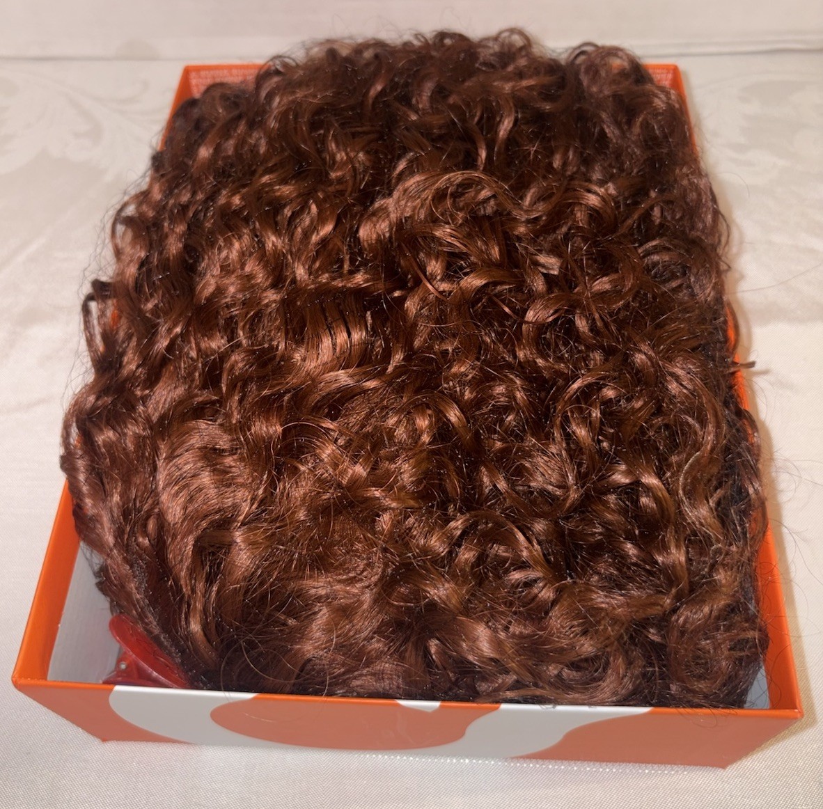 Gorgius Ginger Brown Curly Lace Front Wig 20” Human Hair Like Fiber Wig Stunning