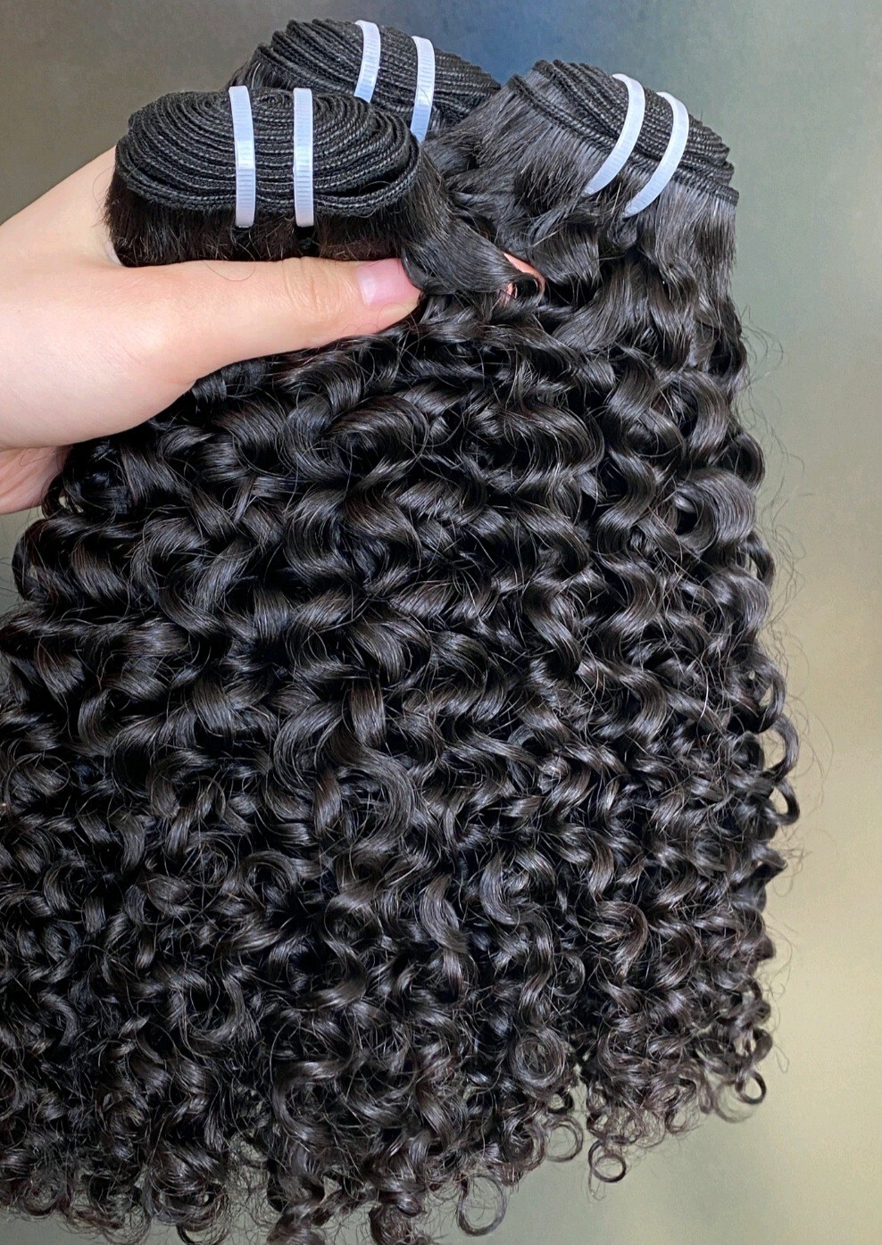 13A+ 3BUNDLE BURMESE RAW VIRGIN HUMAN HAIR JERRY CURL 18+18+18 DOUBLE DRAWN 300g
