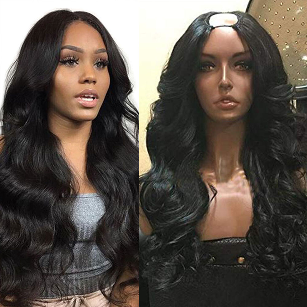 Body Wave U Part Human Hair Wigs 180% Density Brazilian Virgin Hair U Part Wigs
