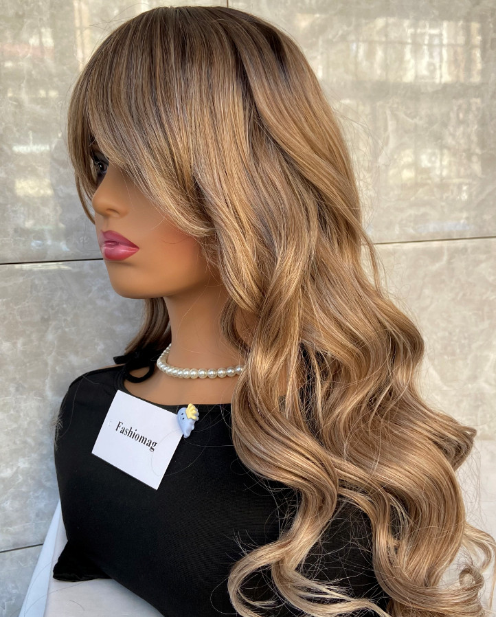 Sugar And Spice Light Ash brown Rooted Mix Synthetic Hair Wigs Women Soft