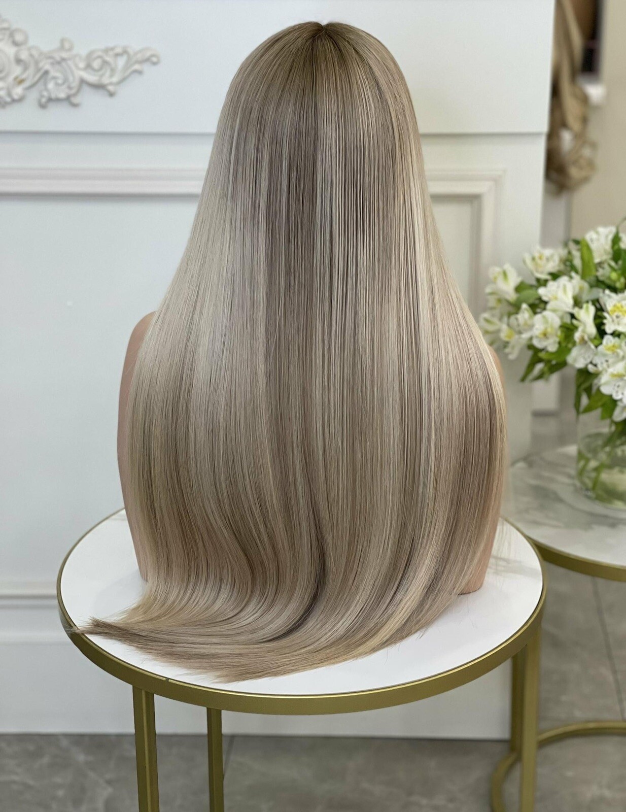 Wig (Half-system with silk insert). 100% natural hair. Model N1911
