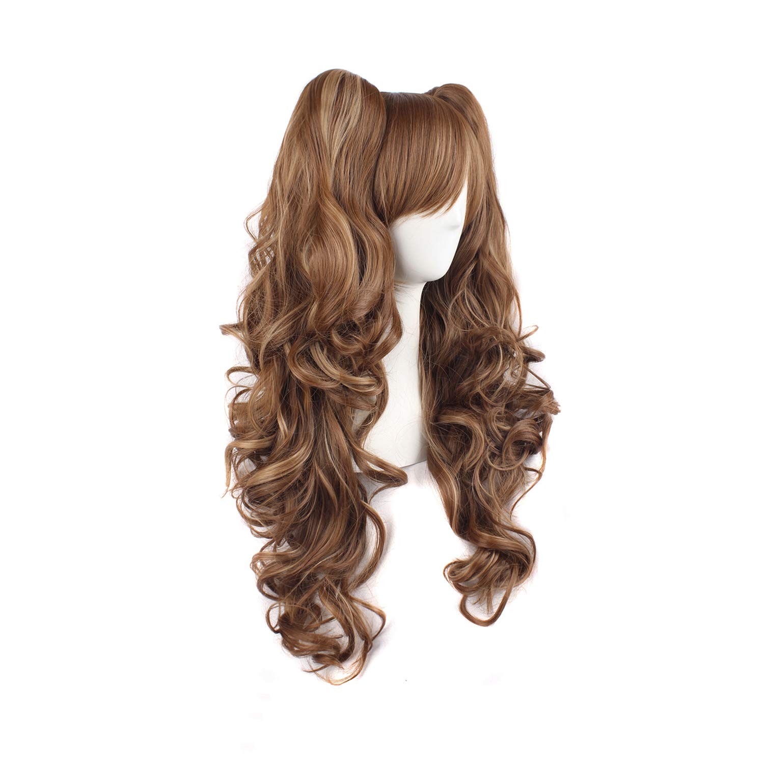 MapofBeauty Multi-color Lolita Long Curly Clip on Ponytails Cosplay Wig