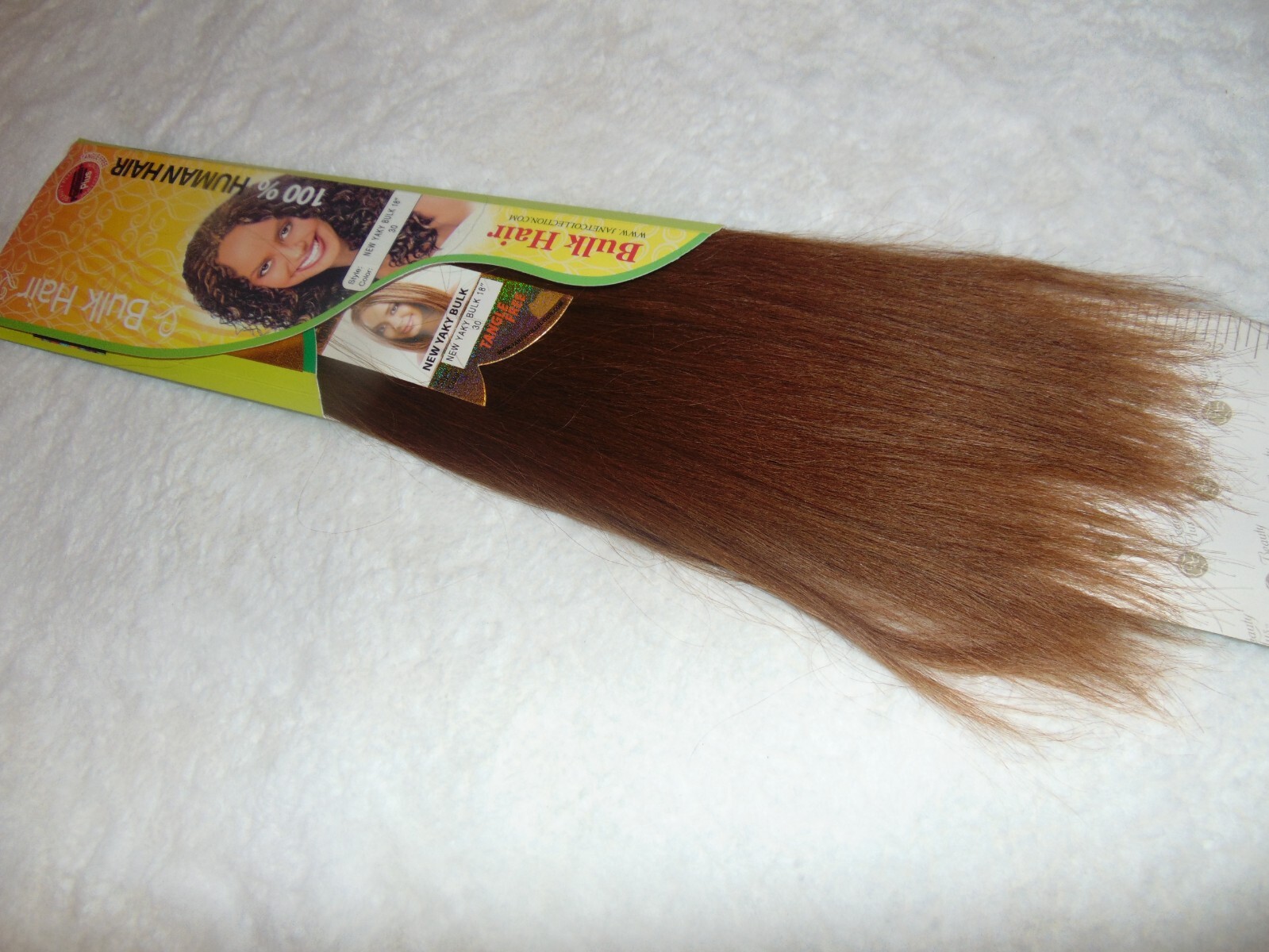 2 PK Janet Collection 100% Human Hair New Yaki Bulk 18″Color 30 (8 Bundles)