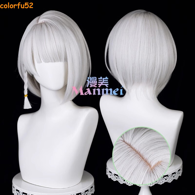 Game Zenless Zone Zero Anby Demara Cosplay Silvery White Wig Women Short Hair