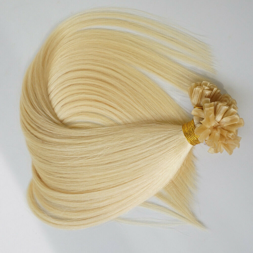 Pre Bonded Keratin Glue Nail U Tip 100% Real Remy Human Hair Extensions Thick 1g