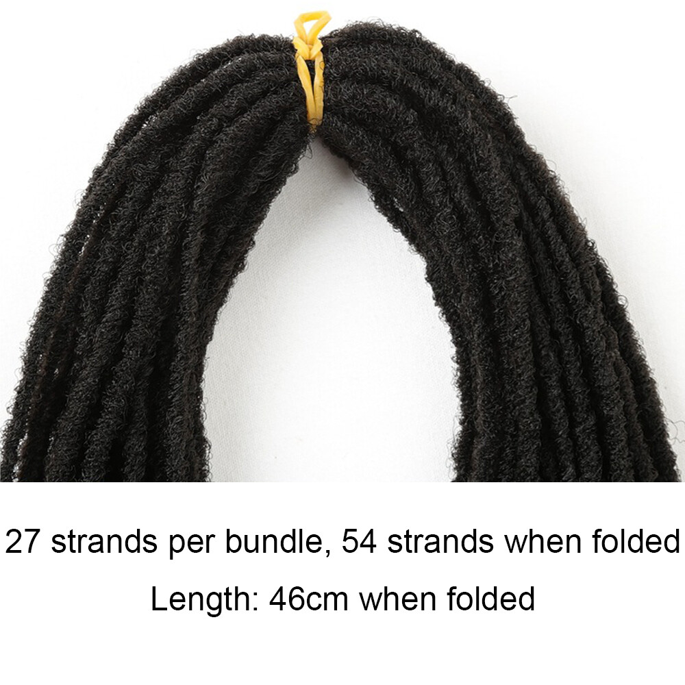 18″ Thin Soft Faux Locs Micro Dreads Sister Locks Crochet Braids Hair Extensions