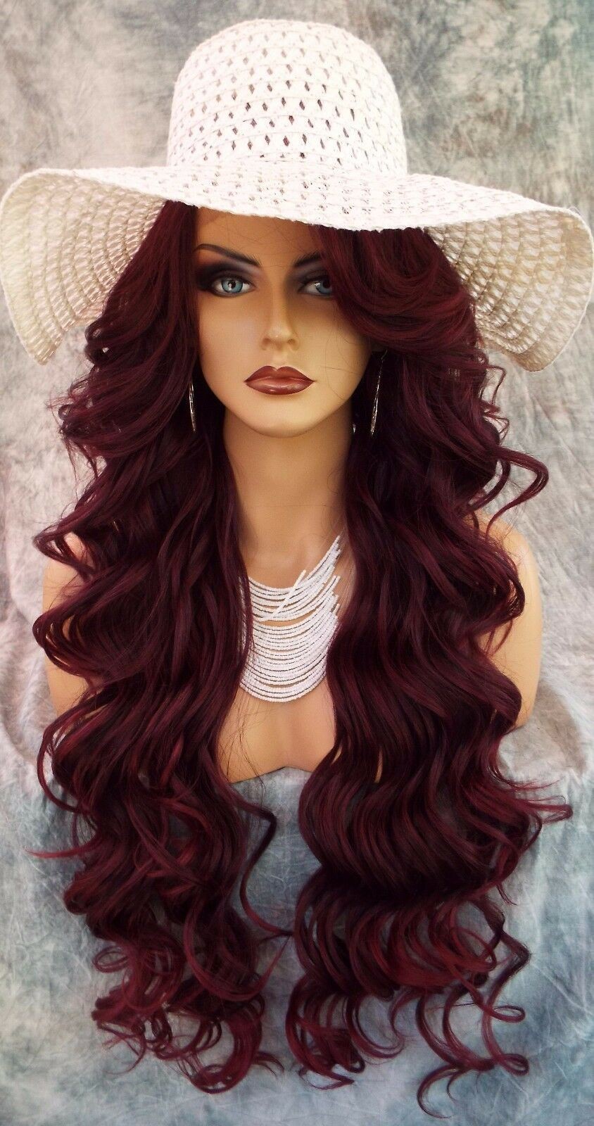 sepia Long 25 inch Wavy Lace Front Wig T1B.Burgundy Gorgeous New with Tags