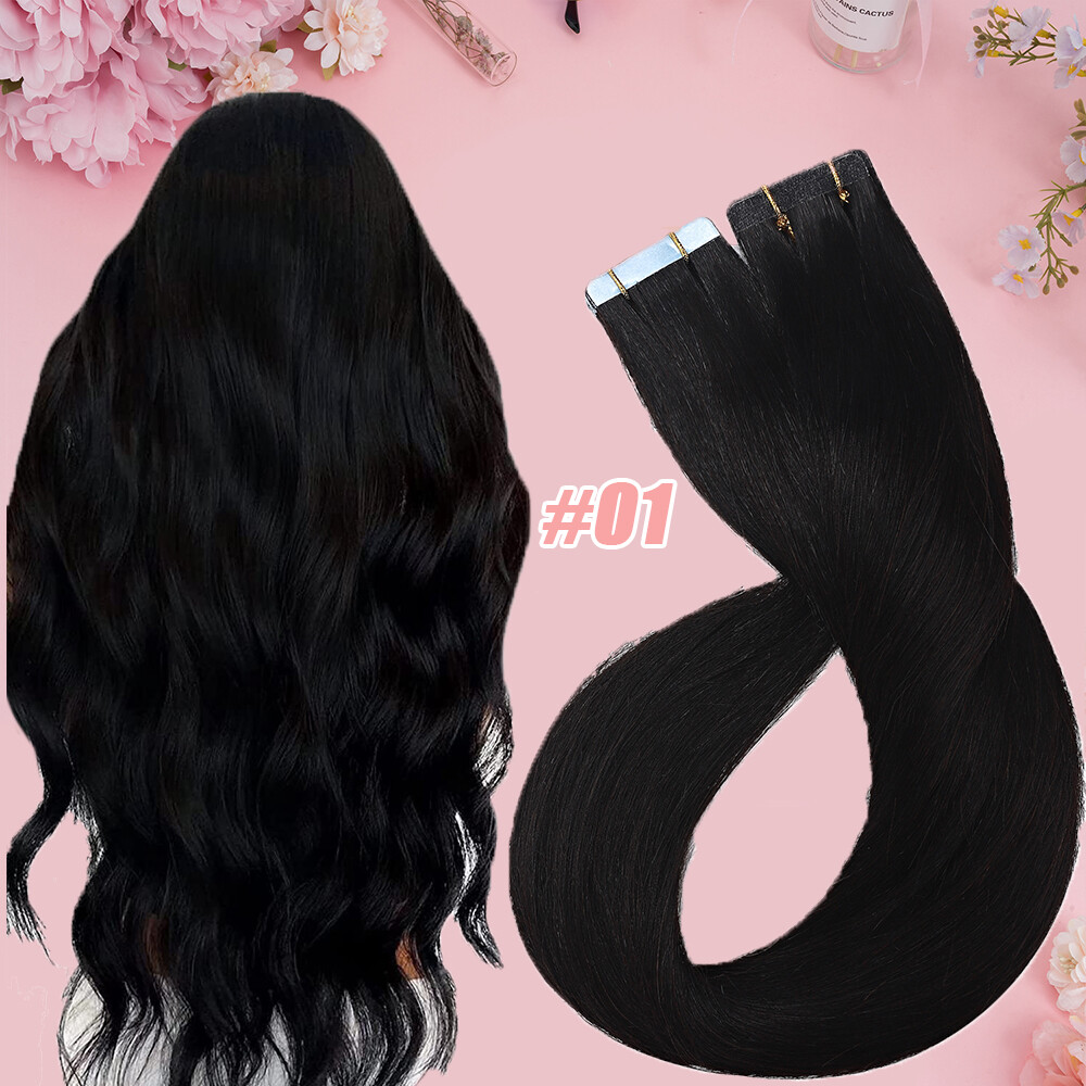 Invisible THICK Tape In Skin Weft Remy Human Hair Extensions 100% Real Hair 150g