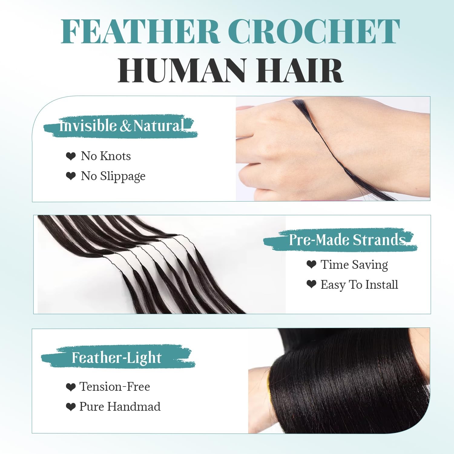 Munx Knotless Pre-Separated Crochet Hair Extensions For Black Women 50G 16 Inch