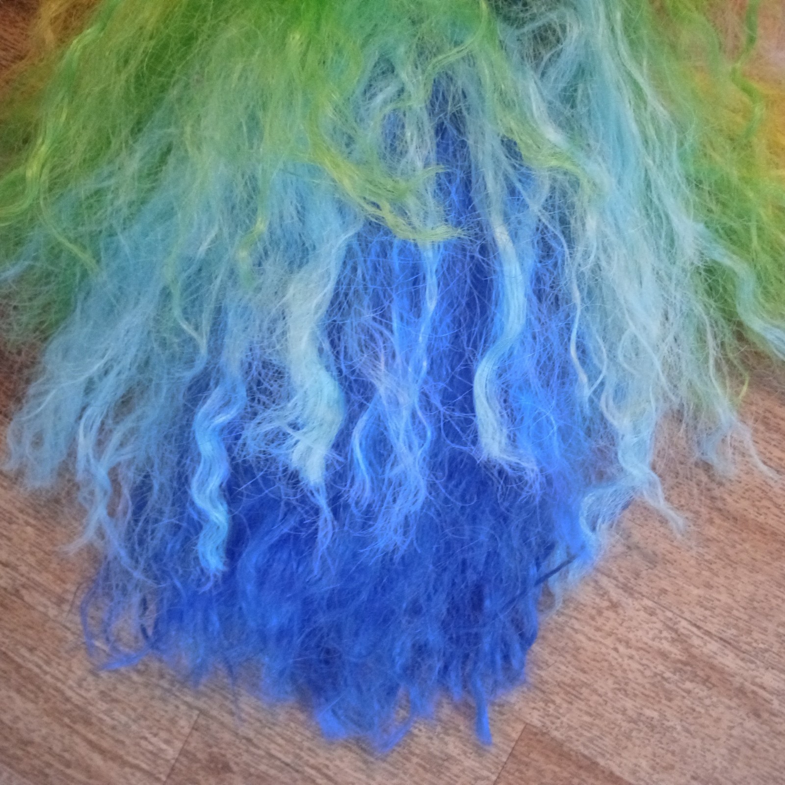 NOS VTG RARE WILD 80’s Japan DELUX, Rainbow LGBTQ Gay Pride MULLET WIG LG/XLG