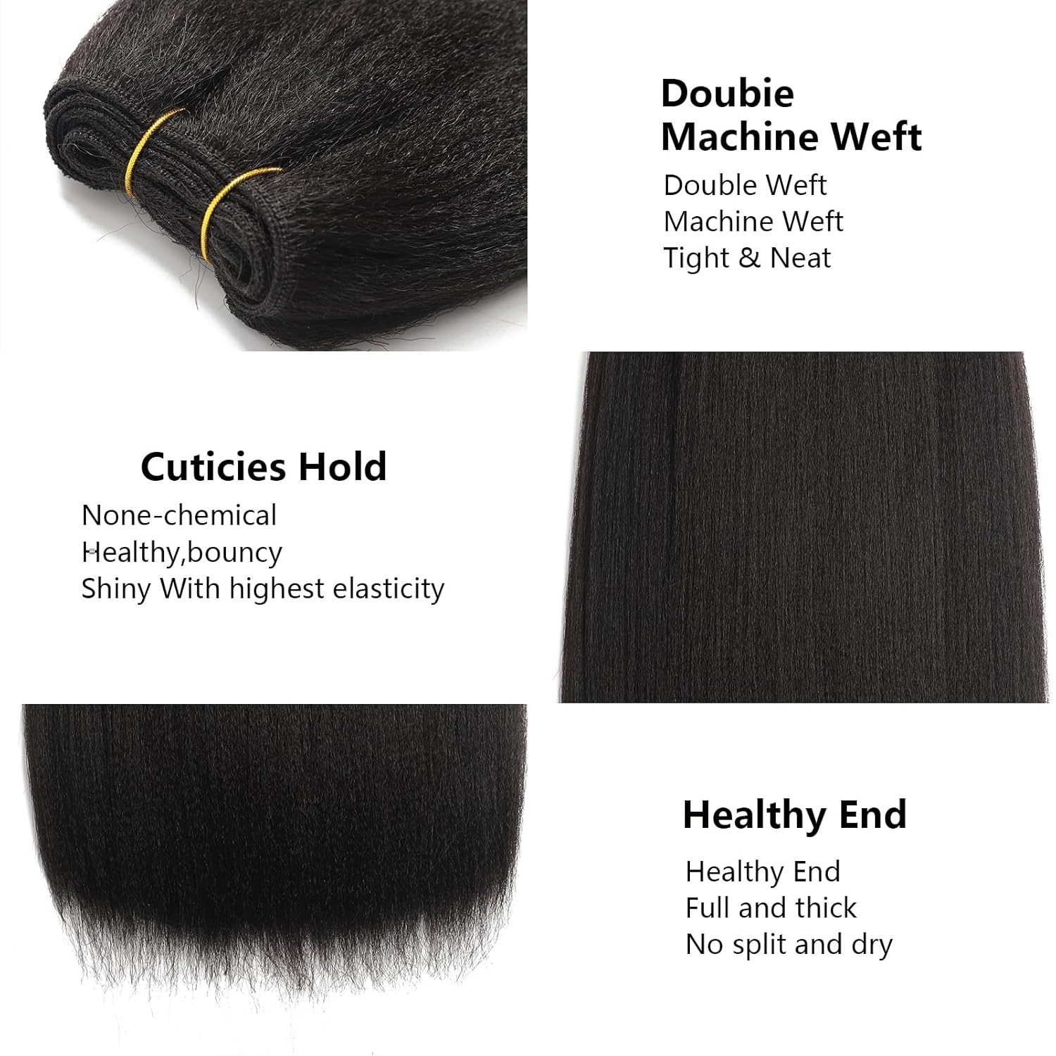 Kinky Straight Bundle Synthetic Hair Extensions 12 inch 1 Bundle Yaki Kinky Stra