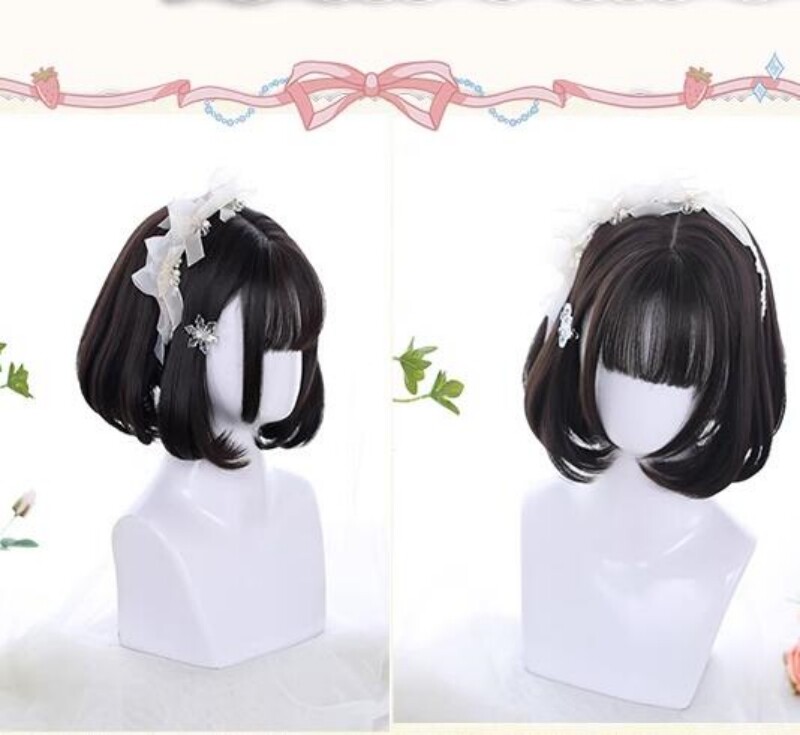 Harajuku Japanese Lolita New Hairpiece Cosplay Daily Cute JK Short Hair Full Wig