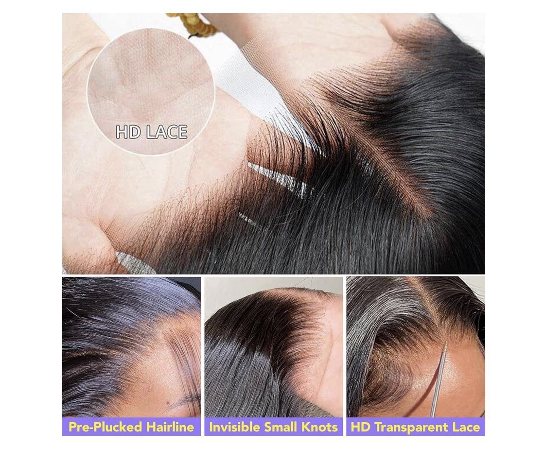 13×6 Lace Front Wigs Human Hair 200% Density Straight Human Hair Wig 22 Inch Str